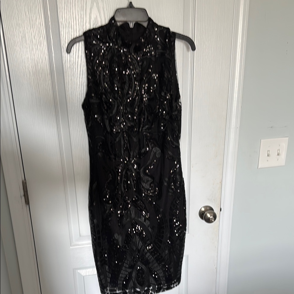 Elegant Black Sequin Dress
